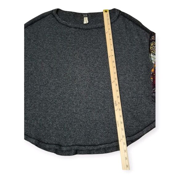 We The Free L Top Blossom Thermal Waffle Knit Puff Sleeves Patchwork Artsy Boho - Picture 7 of 9